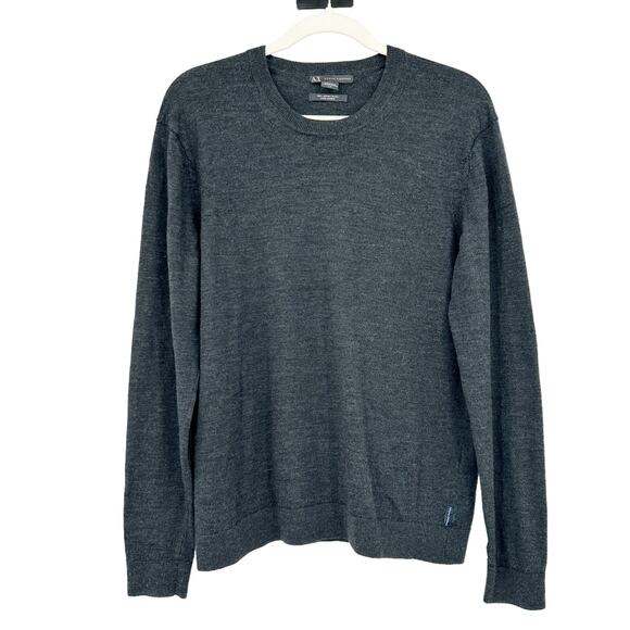 A/X Armani Exchange‎ Womens 100% Merino Wool Pullover Knit Sweater Size L Gray - Picture 1 of 5